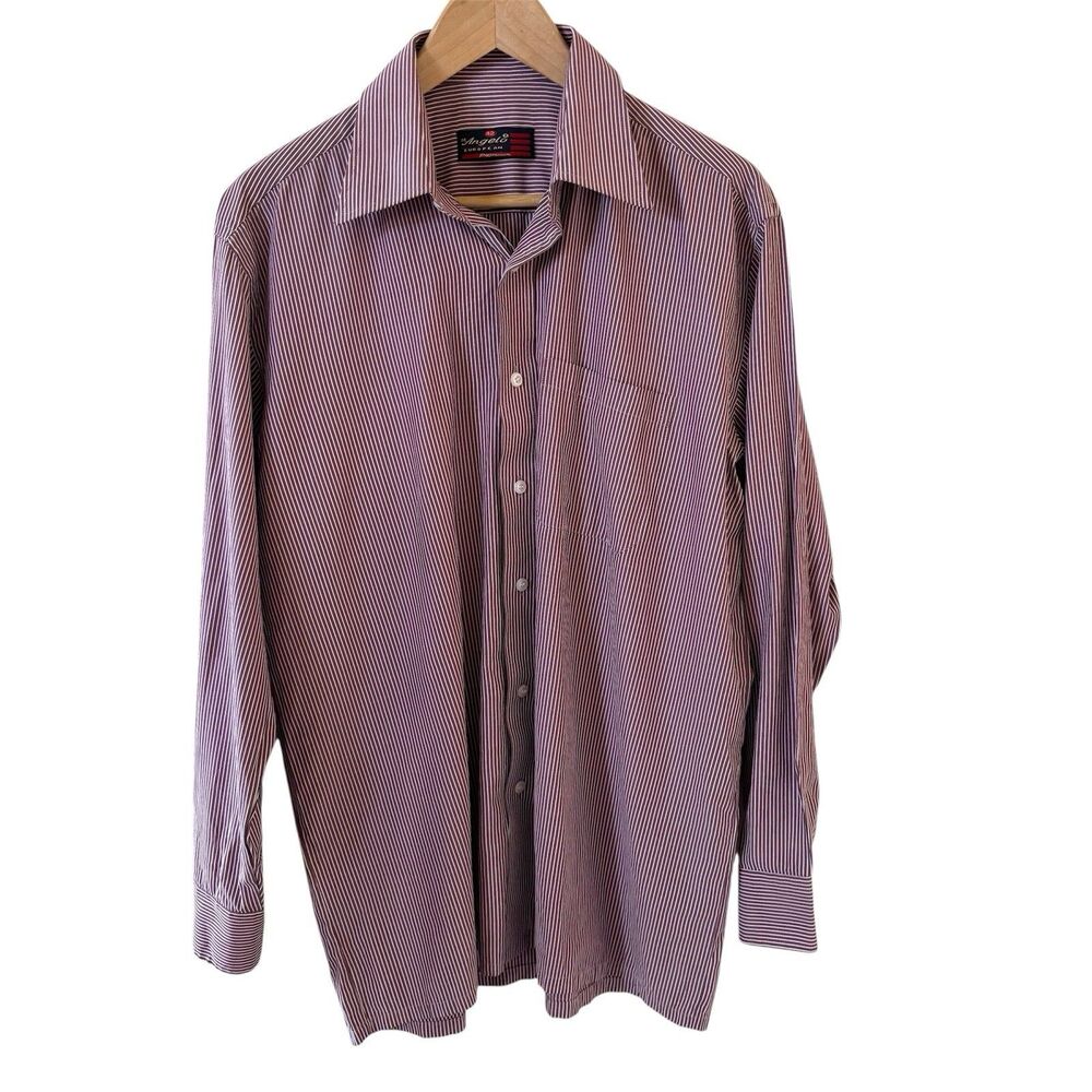 Vittorio St Angelo Men Dress Shirt Size 42 Retro Italian Classic Office Timeless